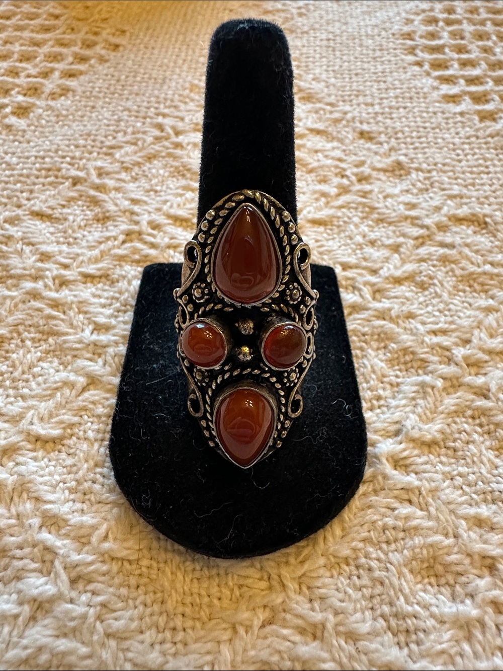 Carnelian Multi-stone Sterling Ring